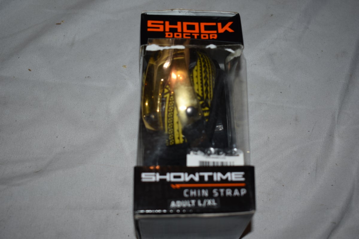 Shock Doctor Showtime Football Chin Strap, Black/Gold, Adult L/XL