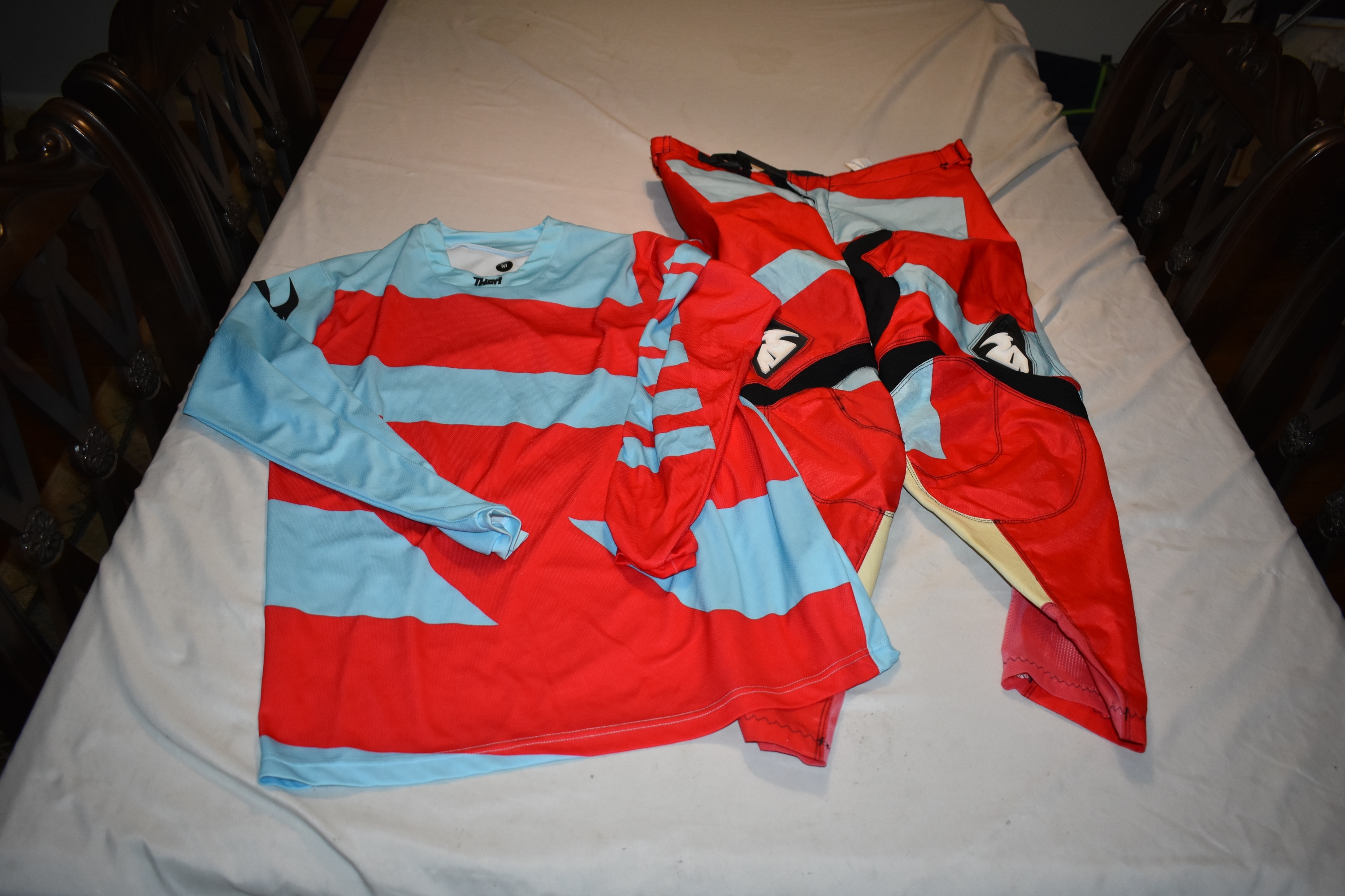 Thor Motocross Jersey/Pants Set, Blue/Red, Size 34/Medium - Great Condition!