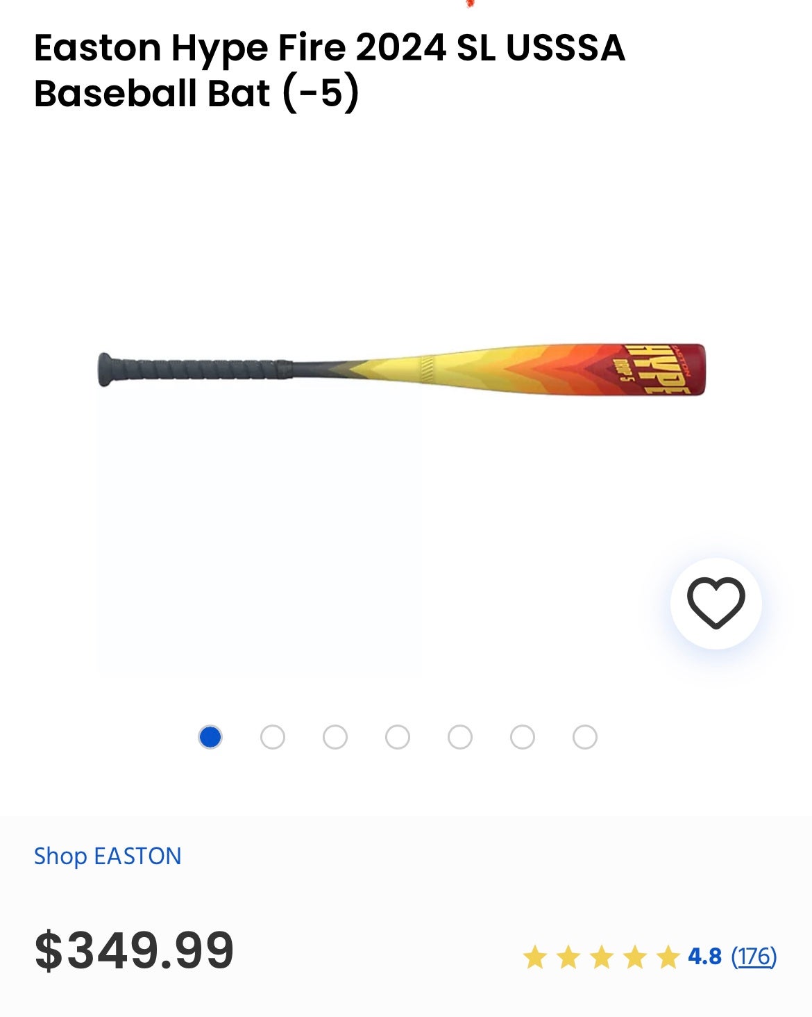 Easton Hype Fire 2024 SL USSSA Baseball Bat (-5)