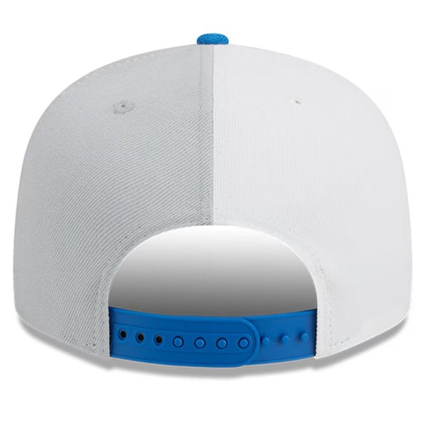 Detroit Lions New Era Script Trucker 9FIFTY Snapback Hat - Silver