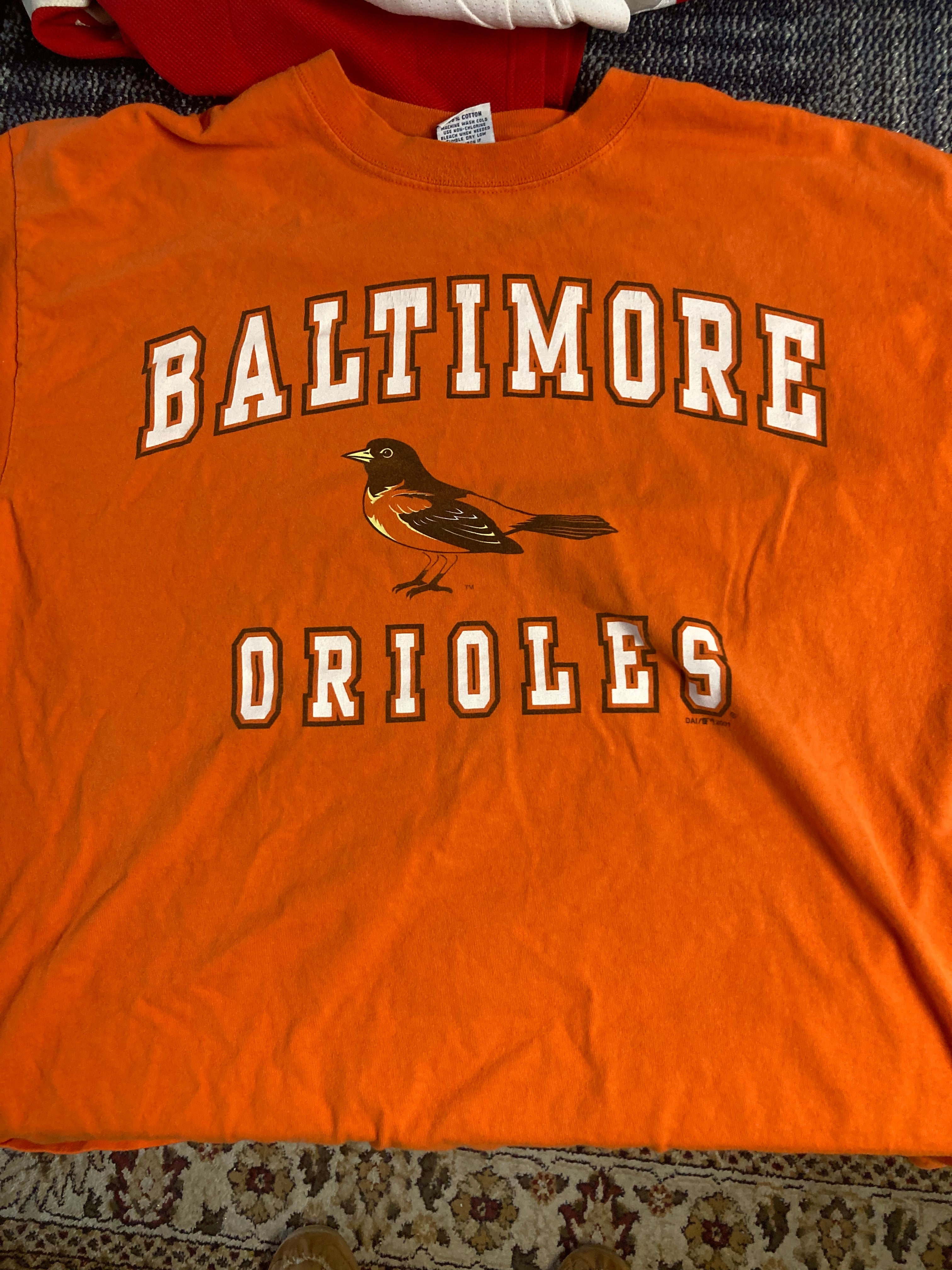 MLB MAJESTIC BALTIMORE ORIOLES LONG SLEEVE BLACK T-SHIRT SIze-Large Great  Cond