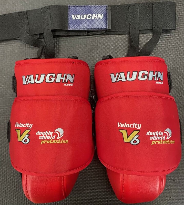 New Vaughn Velocity 7 XR Pro Goalie Senior Knee Thigh Guards garter