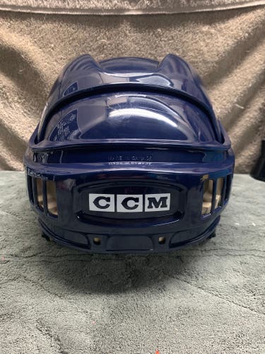 VINTAGE DARK BLUE CCM HT2 HOCKEY HELMET WITH NEW PROSTOCK FOAM LARGE 75/8 GREAT SHAPE!!