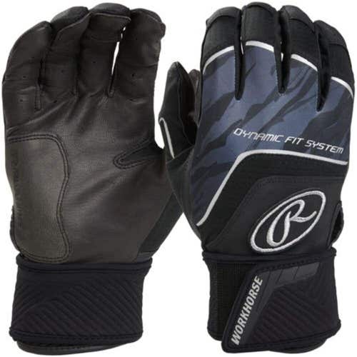 Rawlings Workhorse Baseball Batting Gloves Compression WHCSBG strap black medium
