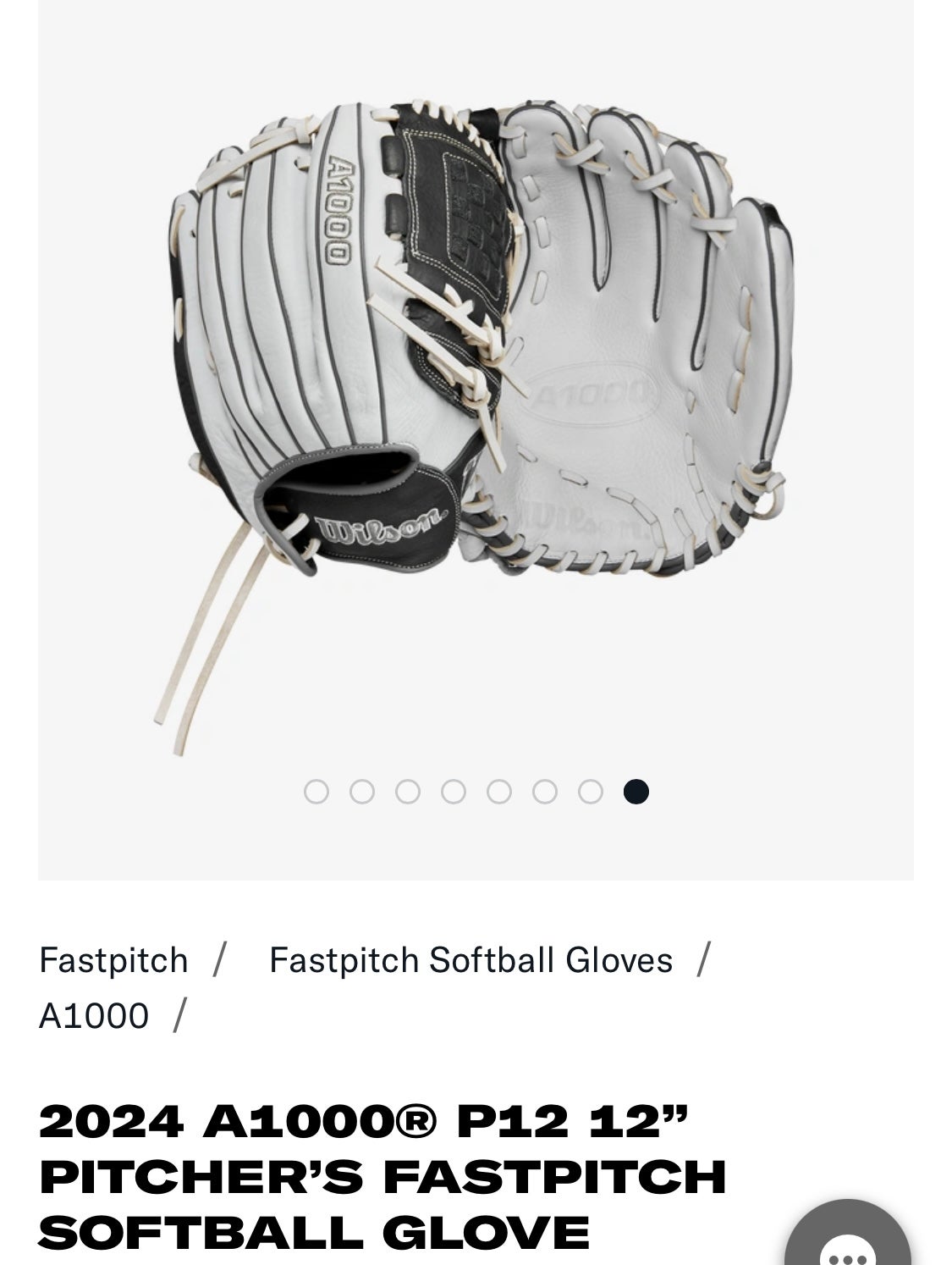 Wilson 2024 A1000 Series 12.5 inch V125 Fastpitch Softball Glove