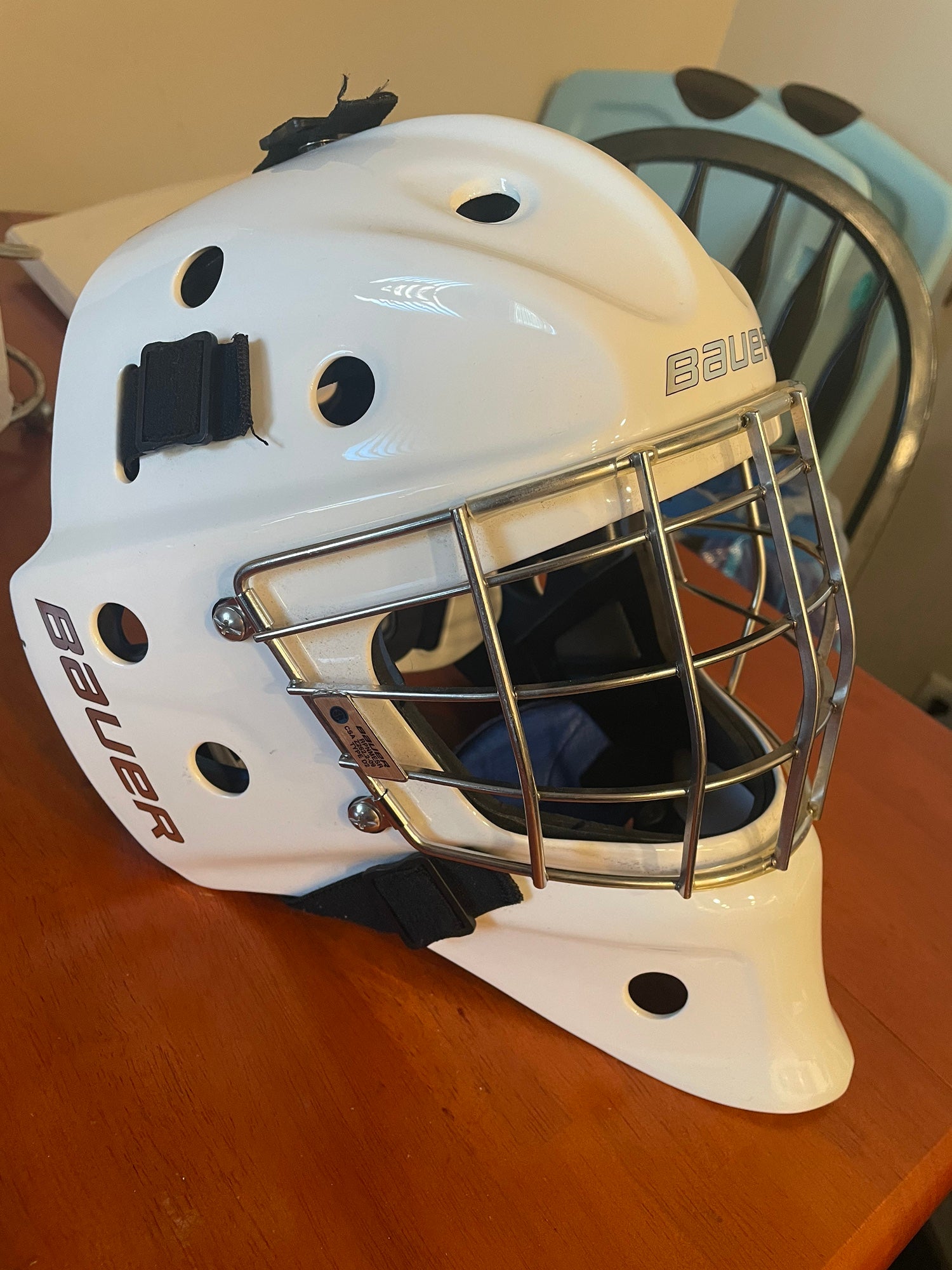 SALE!! MX-3 Goalie Mask *Special Navy Cateye, USA Straps and USA Wrapped  edition.