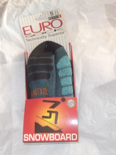 Two Pairs Brand New Small Adult Unisex Technically Superior Snowboarding EURO Socks