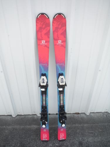 Salomon THE LUX JR Pink & Blue Downhill Youth Skis 120cm with Salomon Bindings