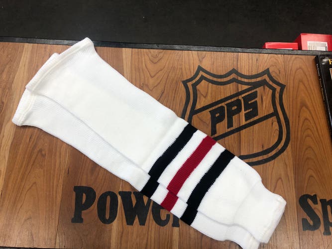 Adult Hockey Socks-White/black/red. McCarthy-Sorensen