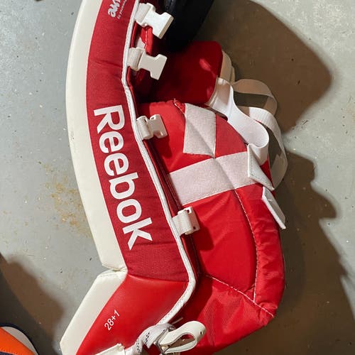 New 28+1" white/red Reebok XLT 24 Goalie Leg Pads