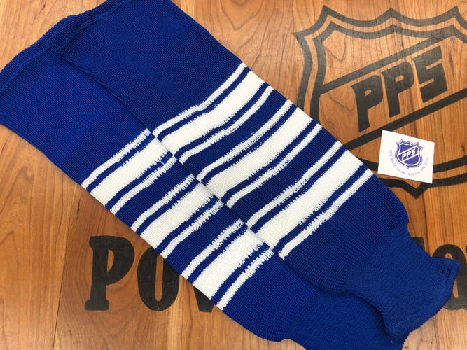 K1 Intermediate/Boy Custom Hockey Socks-Blue/White.