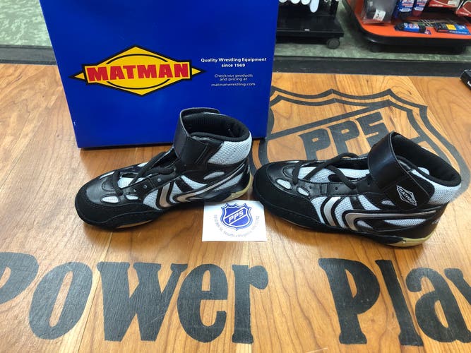Matman Wrestling Shoes Yth 12 Black/Grey