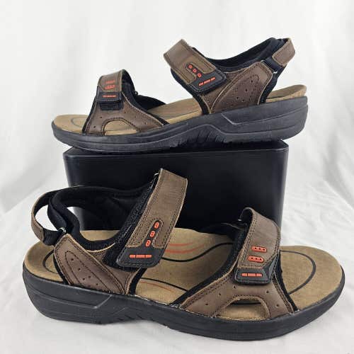 Orthofeet Mens Cambria Sandals Diabetic 9.5 D Brown Comfort Shoes Walking