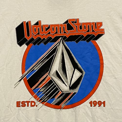 Volcom Stone T Shirt Men XL White Short Sleeve Neptoon Flying Heavy Metal Logo