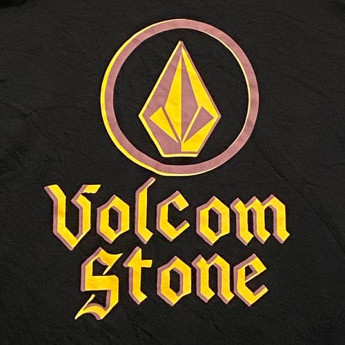 Volcom Stone T Shirt Men Large Black Short Sleeve 2-Sided Hey You Logo Spell Out