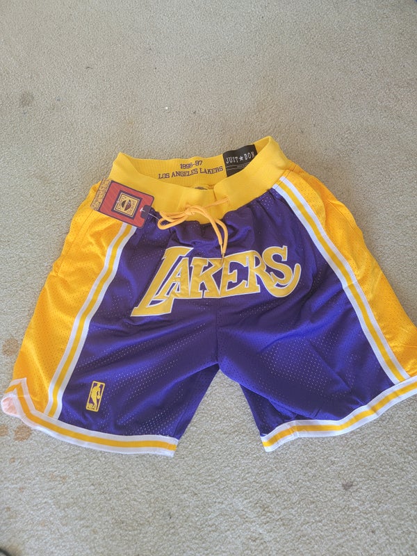 Just Don LA Lakers 1996-97 NBA Shorts Large Yellow Purple