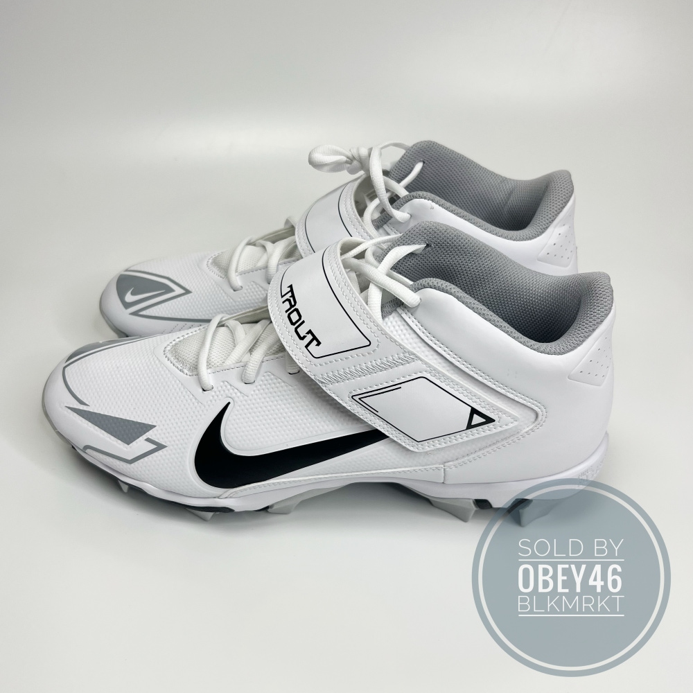 Nike Force Trout 8 Keystone Baseball Cleats White 13