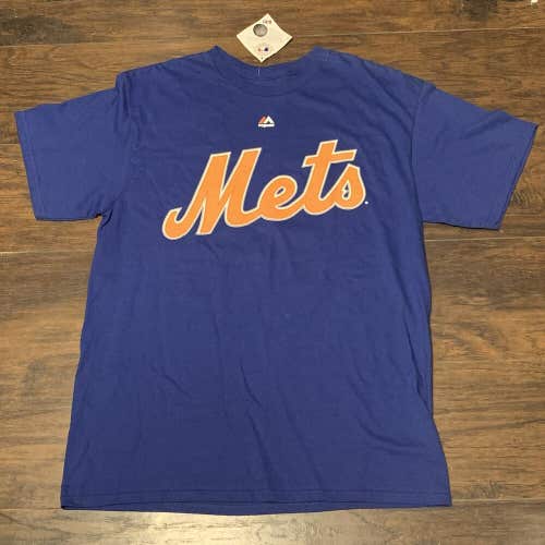Juan Lagares New York Mets MLB Baseball Name & Number Tee Shirt Sz Lg with Flaws