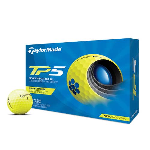 Taylor Made TP5 Golf Balls (Yellow, 12pk, 2021) 1dz NEW