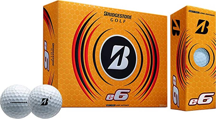Bridgestone e6 Golf Balls (12pk, WHITE, 2023) Soft Feel, Long Distance NEW
