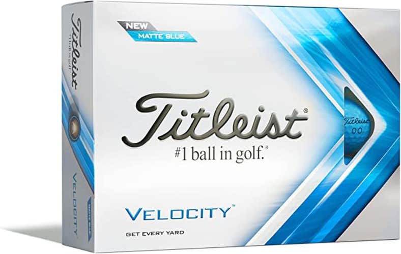 Titleist Velocity Golf Balls (Matte Blue, 12pk, 2022) 1 Dozen NEW