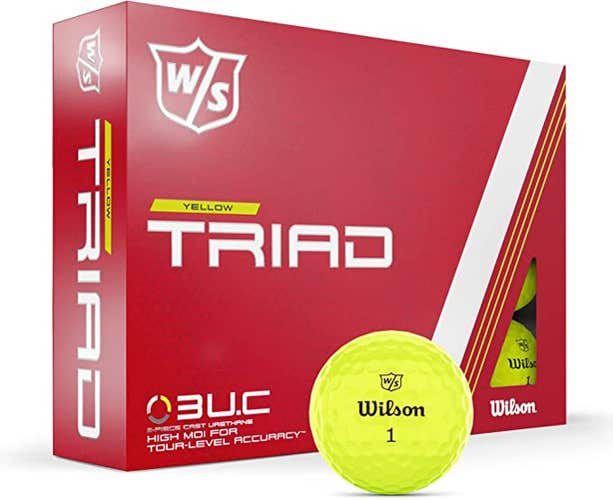 Wilson Staff Triad Golf Balls (YELLOW, 12pk) NEW