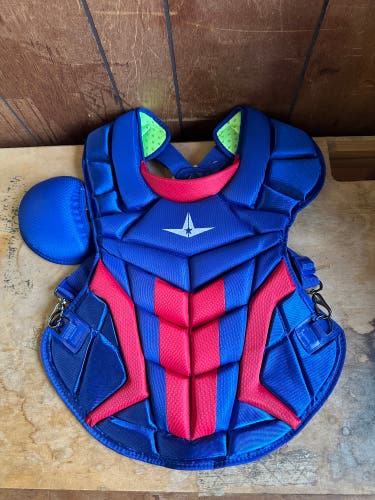 New All-Star System 7 CP40PRO Catcher's Chest Protector Royal/Scarlet