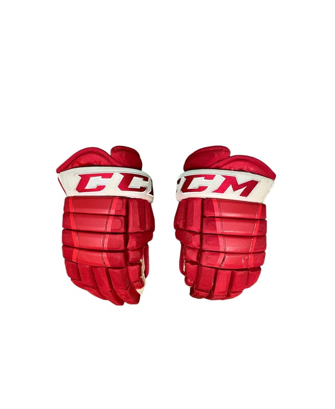CCM HG97, Senior Hockey Gloves | Size: 14” | Color: Red/White | Pro Stock