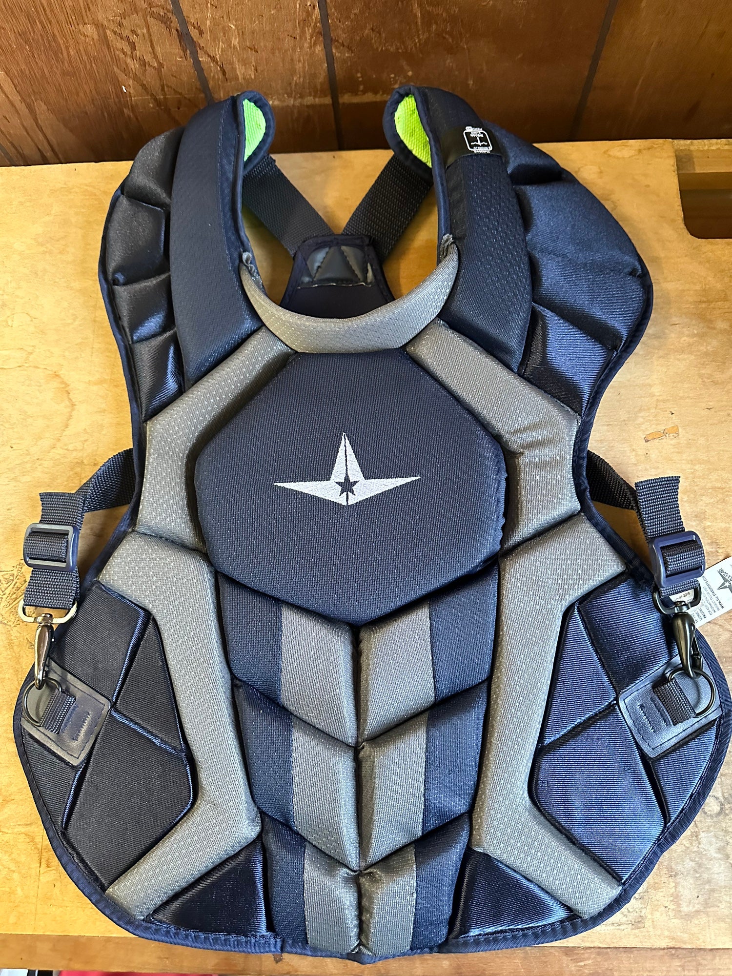 New All-Star System 7 Axis CPCC912S7X Catcher's Chest Protector  Graphite/Gold | SidelineSwap