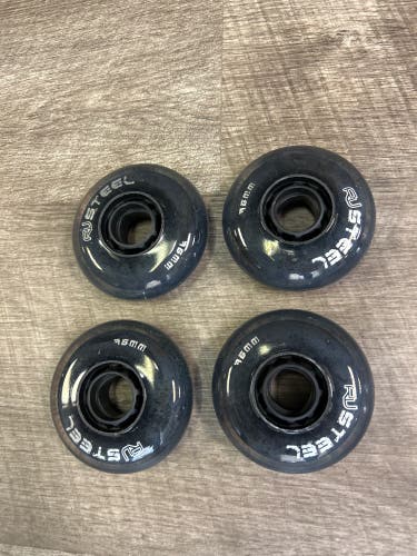 New 4 Pack 76 Mm Revision Steel Firm In-line Wheels Roller hockey wheels