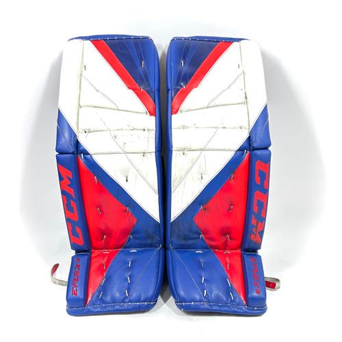 CCM Extreme Flex 5 - Used CHL Pro Stock Goalie Pads (White/Red/Blue)