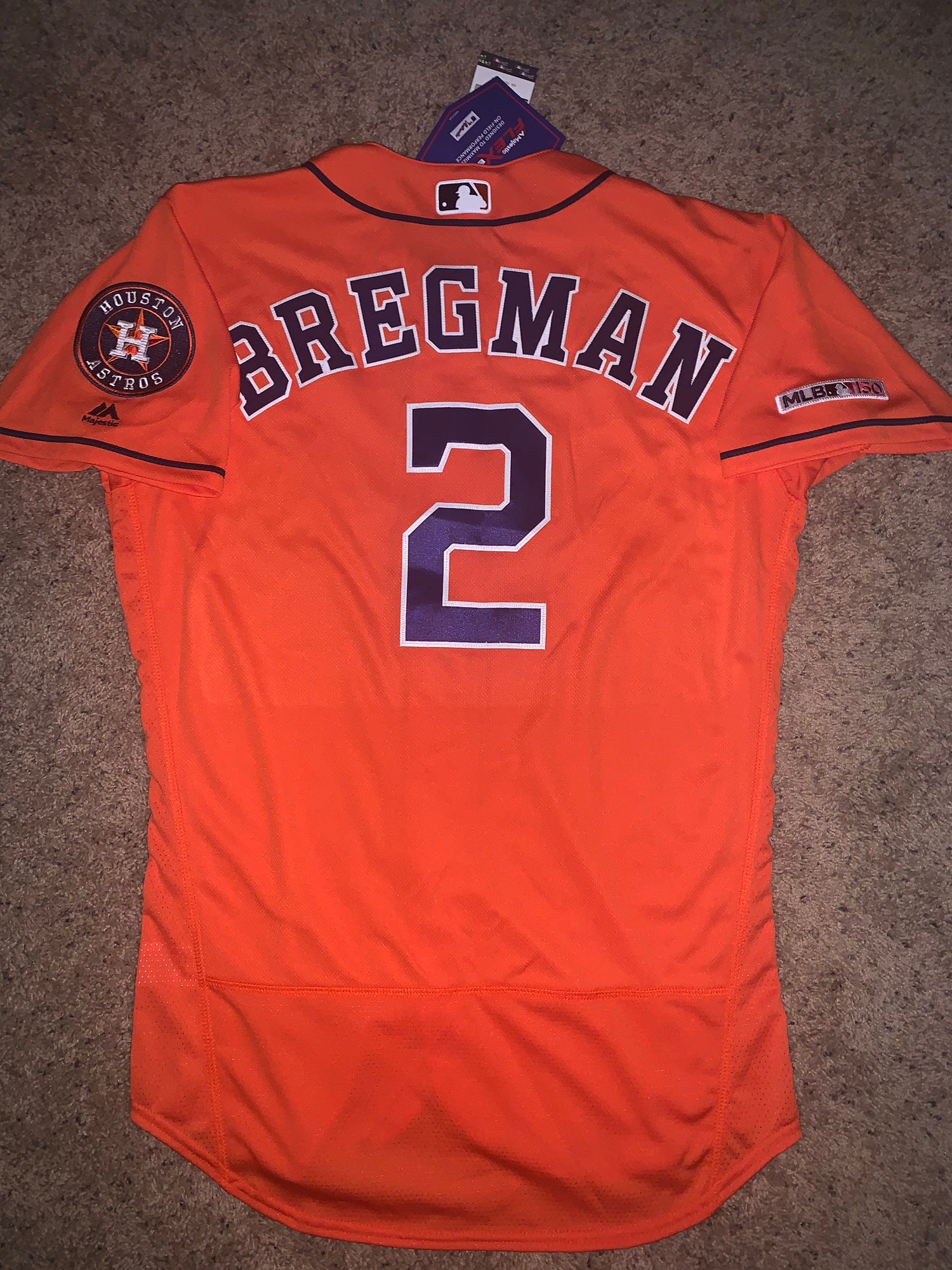 Large majestic Houston Astro's alex Bregman jersey men's large
