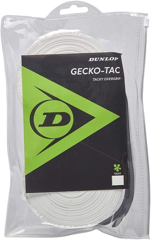 Dunlop Sports Gecko Tac Tennis Overgrip, Roll of 30, White