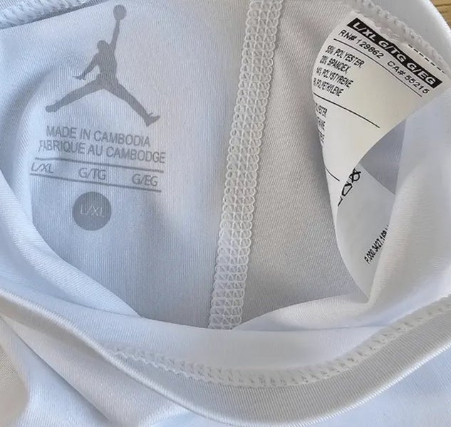 Nike Air Jordan Padded Shin Sleeves White/Black Adult Unisex L/XL NEW $60