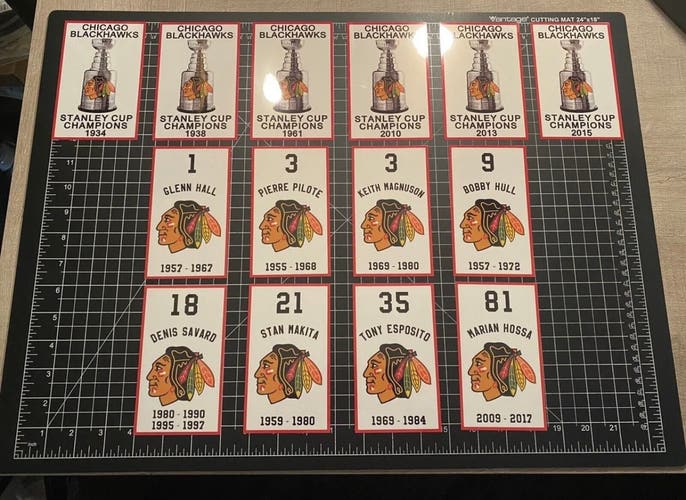 Chicago Blackhawks Stanley Cup & Retired Player Vinyl Decal Banners