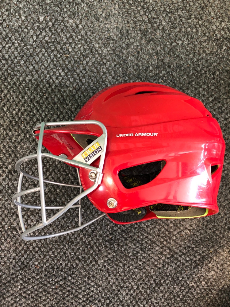 Used Under Armour Batting Helmet with Cage (6 1/2 - 7 1/2)