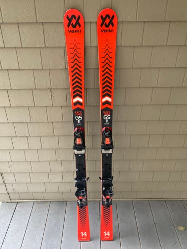 Used Kid's 2021 Volkl 148 cm Racing Racetiger GS Skis With Bindings Max Din 10