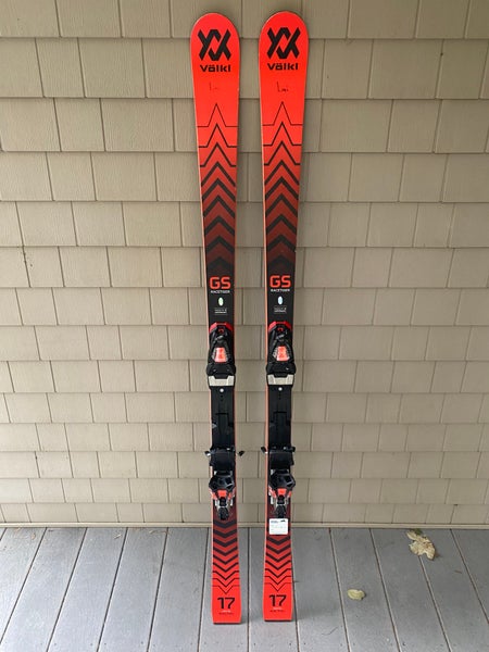 Used Kid's 2021 Volkl 158 cm Racing Racetiger GS Skis With Bindings Max Din 10