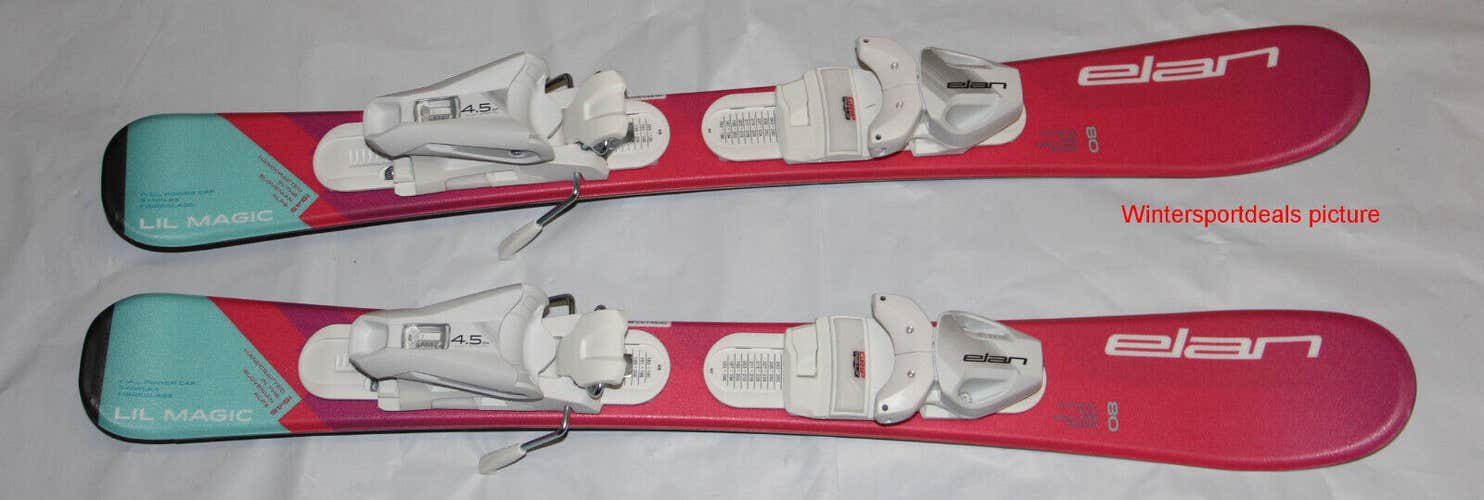 NEW 2024 Elan lil magic girls kids Ski System 80cm with EL 4.5 GW size adjustable Bindings