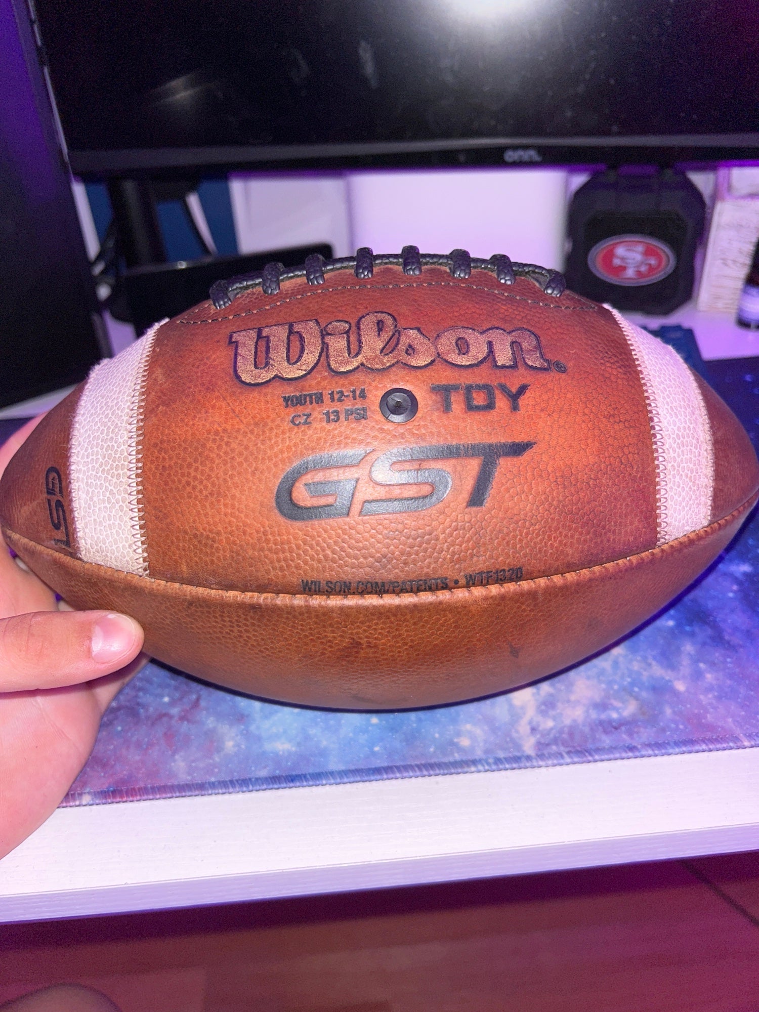 Wilson GST Leather Football, Broken In Footballs