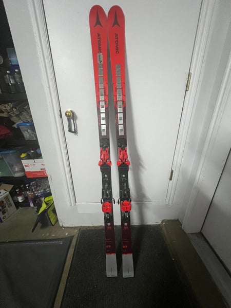 Used Unisex Atomic 183 cm Racing Redster G9 Skis With Bindings Max Din 16