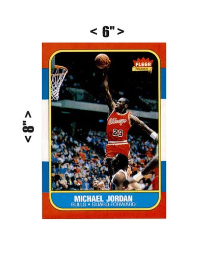 VINYL STICKER - Large Michael Jordan 1986 Leer Playing Card Basketball Bulls 23 GOAT