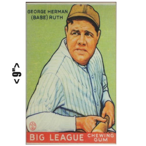 VINYL STICKER - Large Babe Ruth Chewing Gum Card Big League Baseball Yankees New York Rare 1933