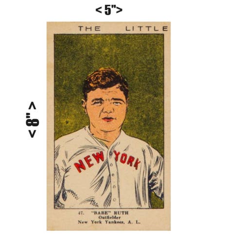 VINYL STICKER - Large Babe Ruth 1923 "The Little" Strip Card Baseball Yankees
