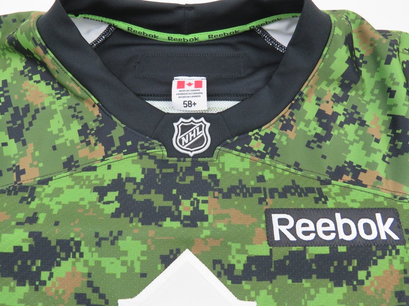 Team Issued Toronto Maple Leafs Military Night Warm Up NHL Hockey Jersey  58+ Camo #20 | SidelineSwap