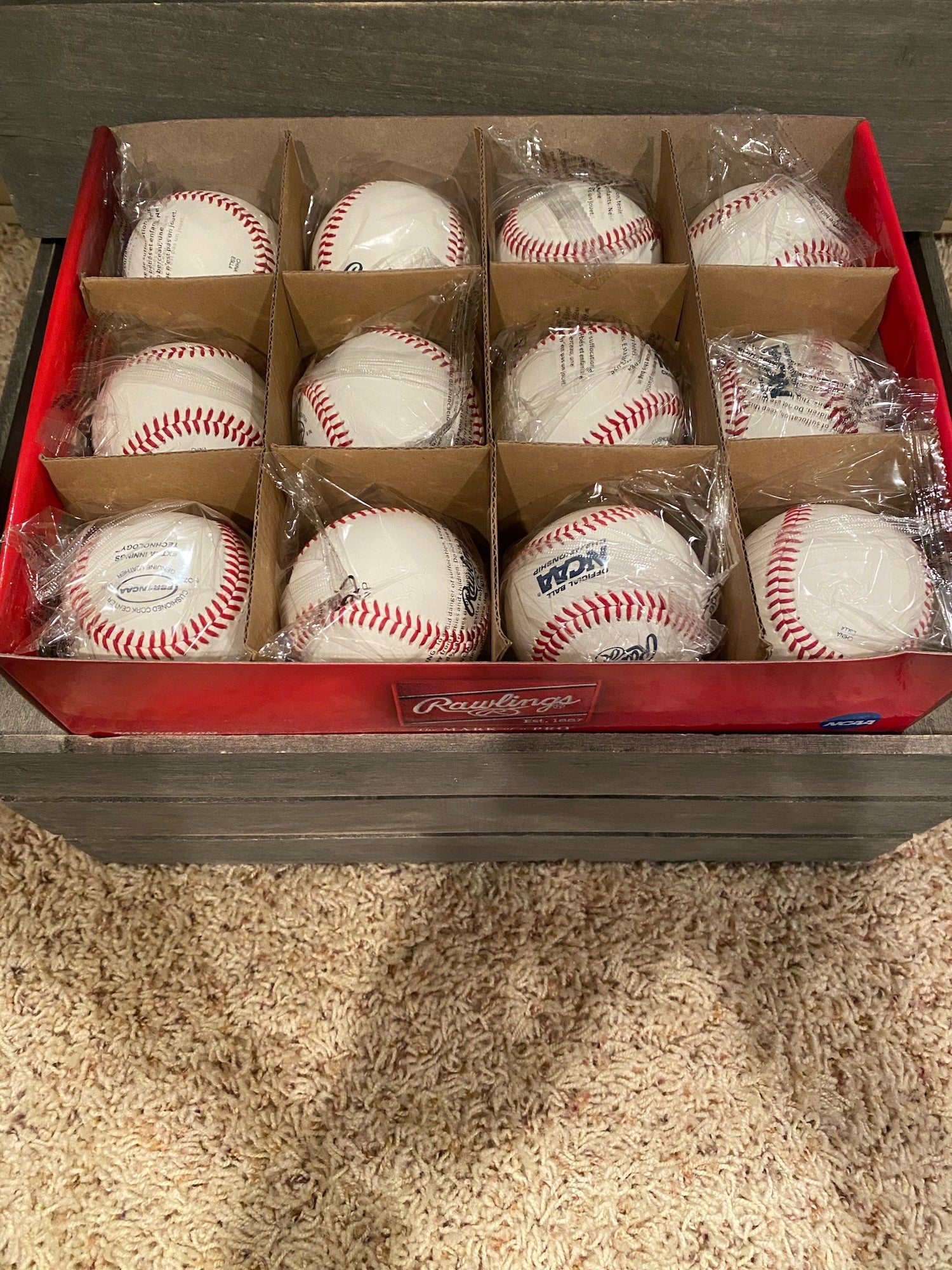 MLB Baseball in Display Cube, Dozen