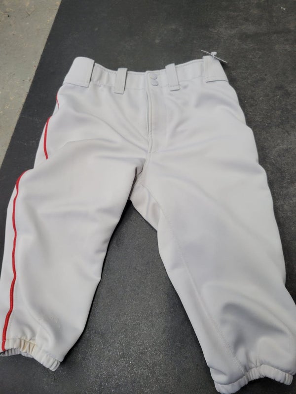 Used Alleson YOUTH MED RED STRIPED CUFFED BB PANTS MD Baseball and Softball  Bottoms