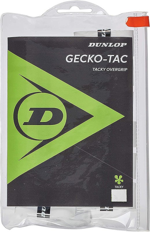 Dunlop Sports Gecko Tac Tennis Overgrip, 12-Grip Pack, White