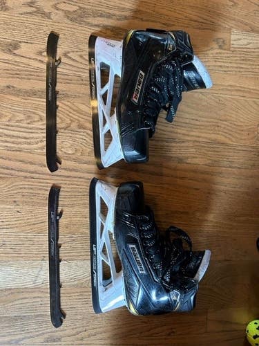 Senior Used Bauer Supreme 2S Pro Hockey Goalie Skates Regular Width Size 8