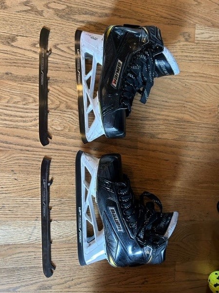 Senior Used Bauer Supreme 2S Pro Hockey Goalie Skates Regular Width Size 8